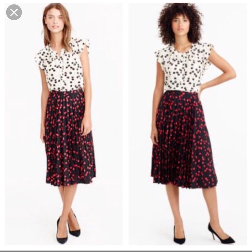 J. Crew flutter top in cherry print